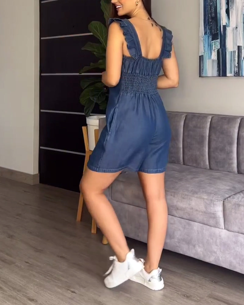 Tuta casual con bretelle