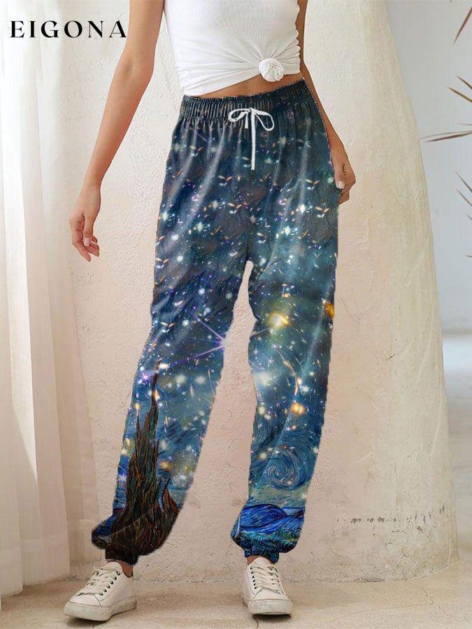 Women's Art Star Print Track Pants starry