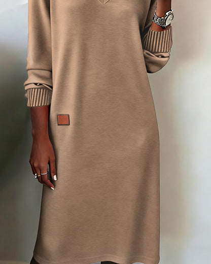 V-Neck Stylish Sweater Dress