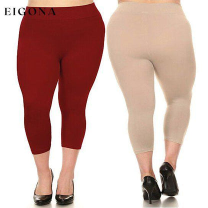 2-Pack: Plus Size Women's Ultra-Soft High Waisted Leggings __stock:1000 bottoms refund_fee:1200