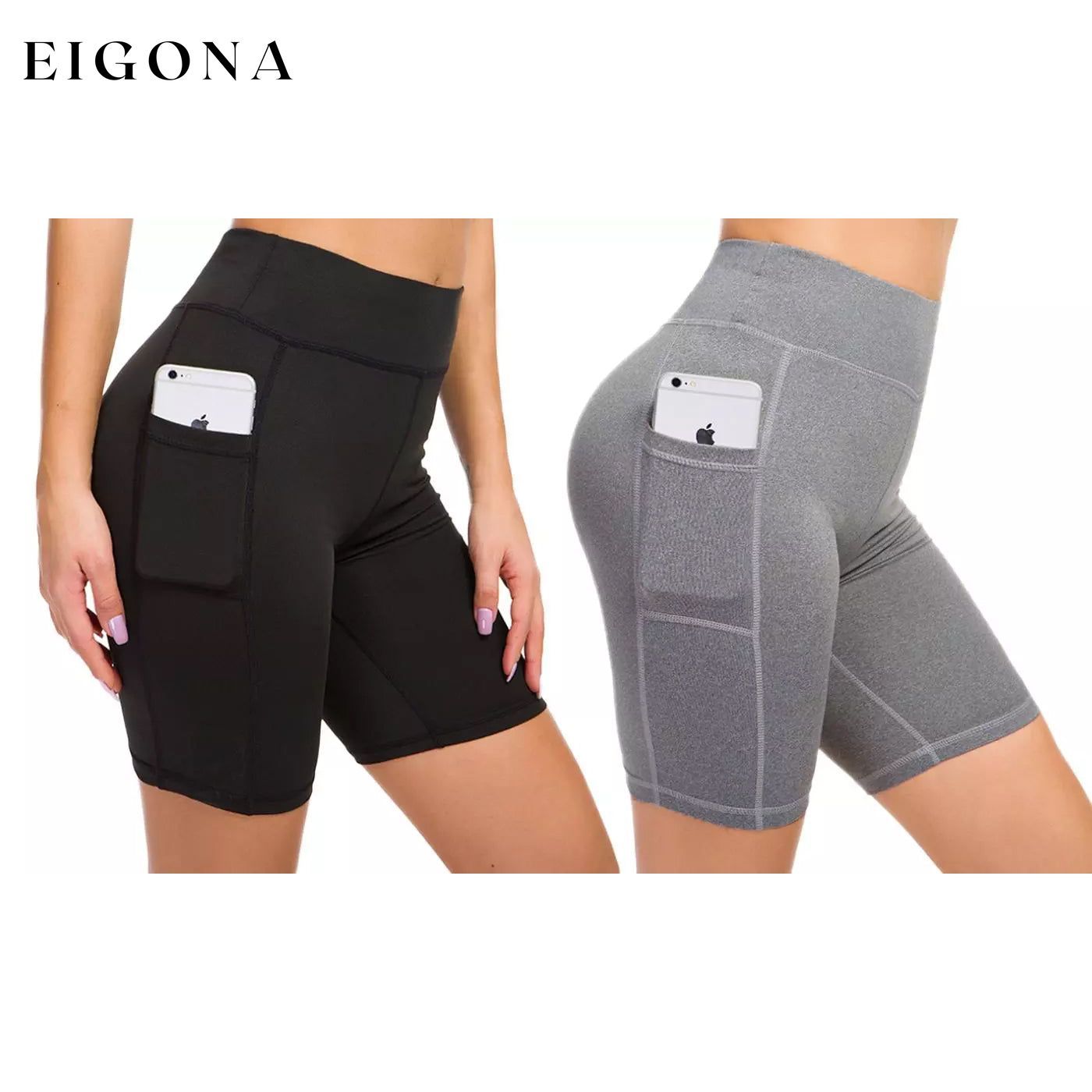 2-Pack: Women High Waist Workout Yoga Side Pocket Compression Cycling Shorts __stock:200 bottoms refund_fee:1200