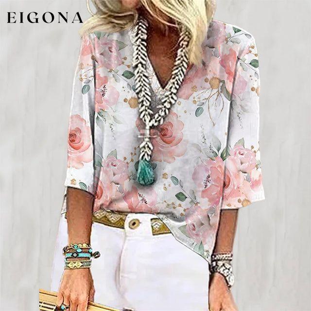 Floral Print Casual Blouse best Best Sellings clothes Plus Size Sale tops Topseller