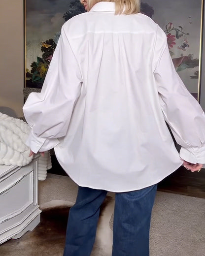 Lotus Sleeve Office Blouse