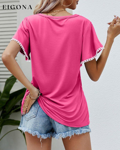 Round Neck T-shirt with Short Sleeves 23BF clothes Short Sleeve Tops Spring Summer T-shirts Tops/Blouses