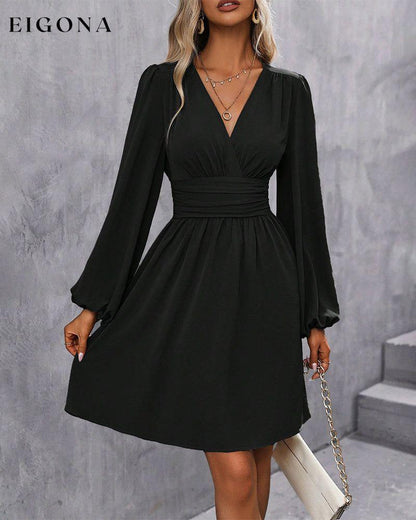 Solid color long sleeve v-neck dress 2023 f/w 23BF casual dresses Clothes Dresses elegant dresses spring