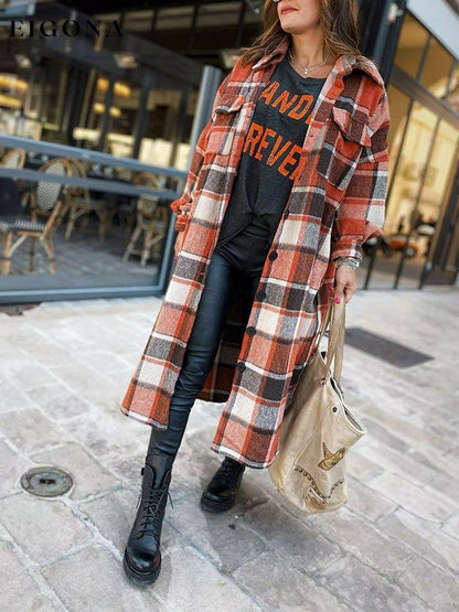 Fashion Long Sleeve Plaid Jacket top tops winter sale