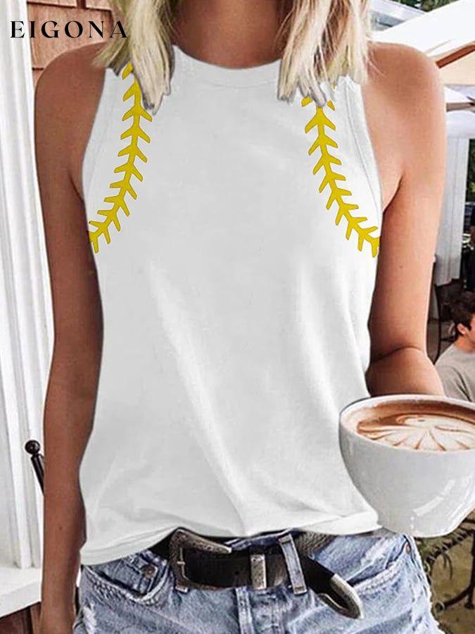 Women's Baseball Softball Lover Sleeveless Tee ball print