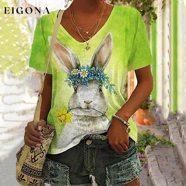 Rabbit Print Casual T-Shirt best Best Sellings clothes Plus Size Sale tops Topseller