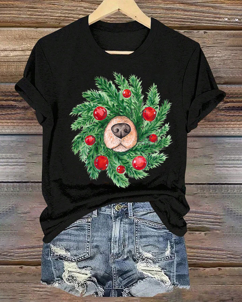 Women's Christmas Printed T-Shirt 2024 F/W Christmas summer t-shirts women's christmas