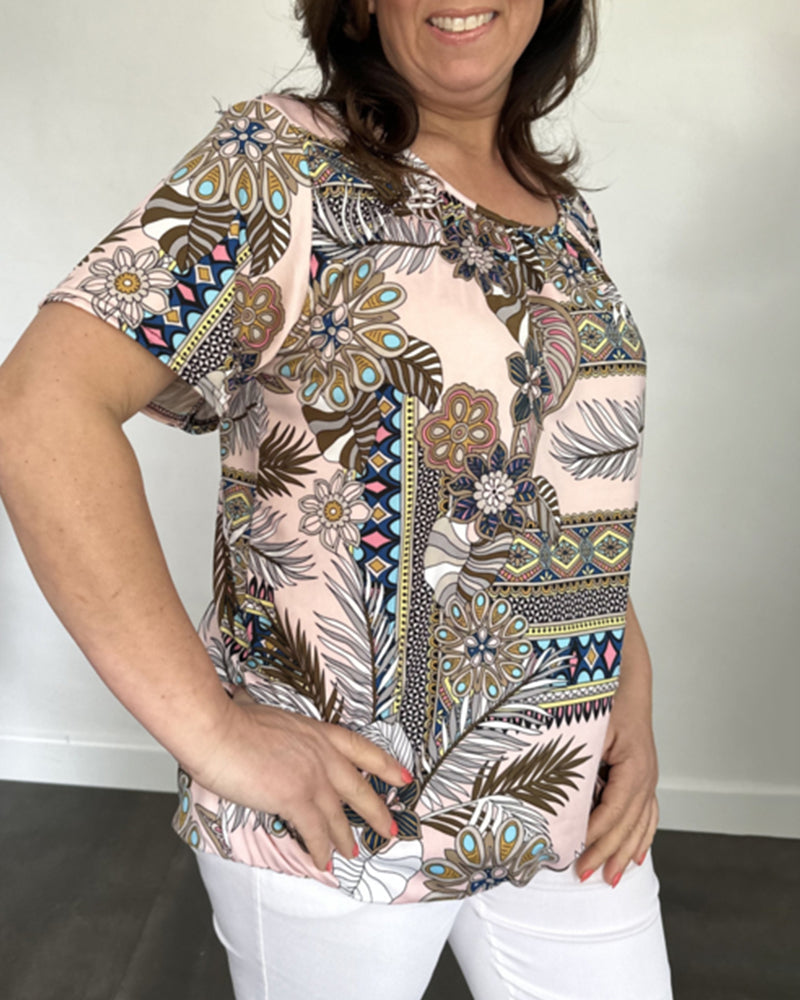 Lockeres T-Shirt mit Rundhalsausschnitt und Print