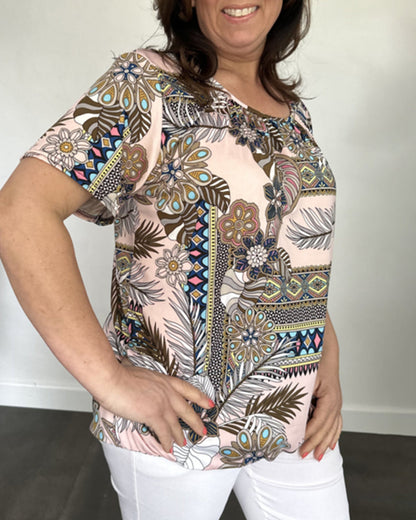 Lockeres T-Shirt mit Rundhalsausschnitt und Print