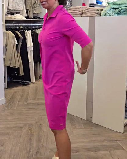 Abito casual tinta unita con risvolto