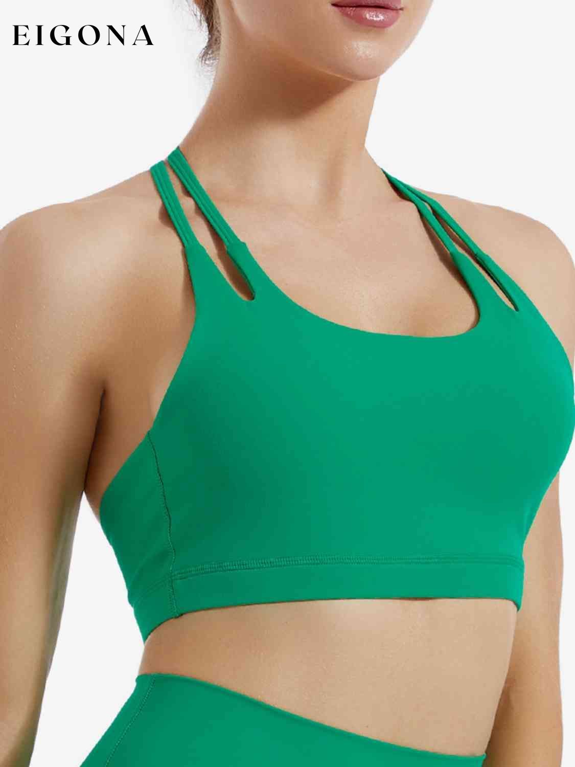 T-Back Sports Bra Mid Green 2 pieces active wear clothes J@S setv Ship From Overseas Shipping Delay 09/29/2023 - 10/04/2023 workout setv