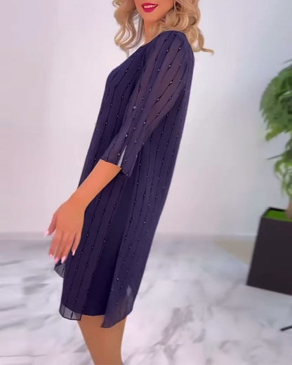 Solides Plisseekleid