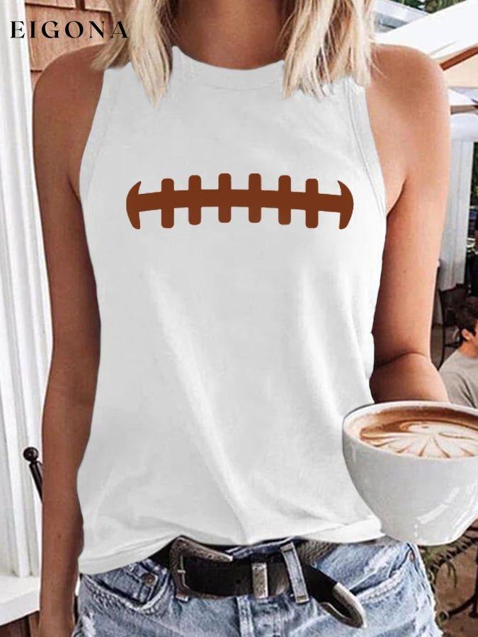 Women's Football Silhouette Print Vest ball print