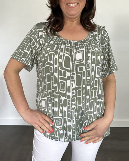 Modisches T-Shirt mit Rundhalsausschnitt und Aufdruck