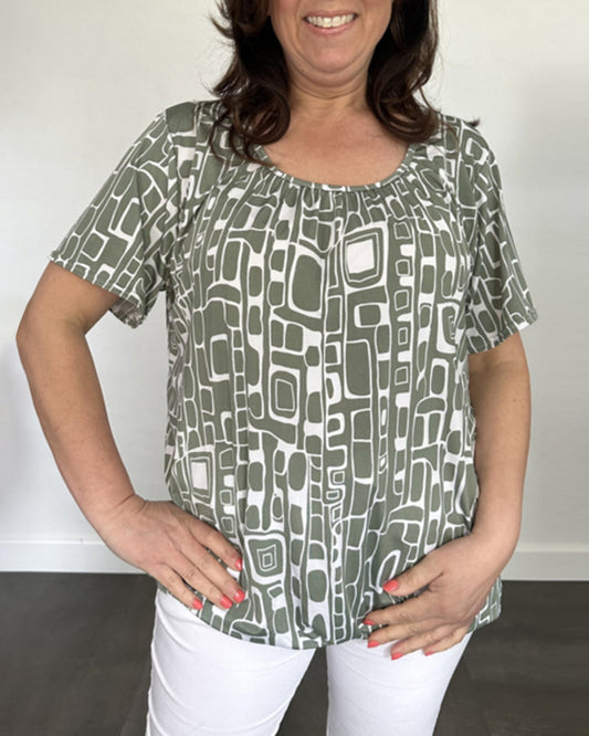 Modisches T-Shirt mit Rundhalsausschnitt und Aufdruck