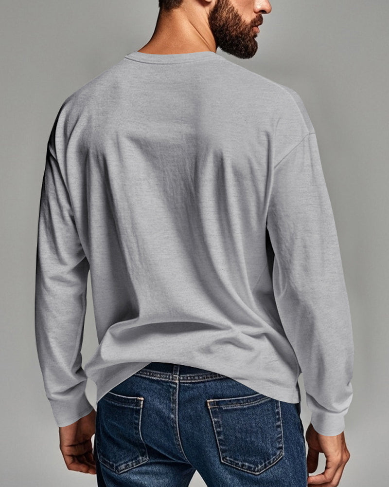 Breathable Pullover Long-Sleeved Men's Top