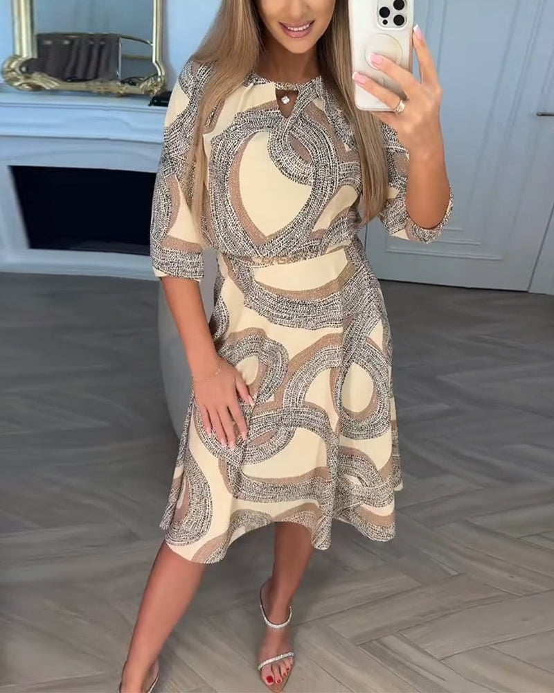 Bedrucktes Pendler-Straßenkleid