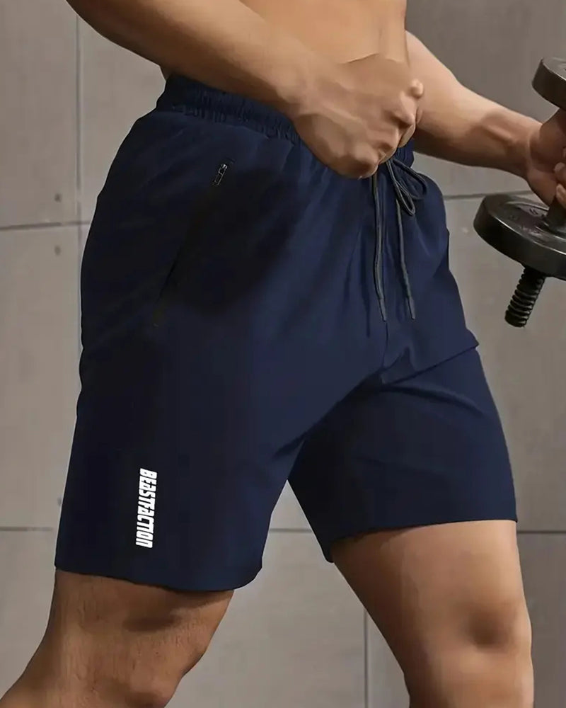 Men's Quick Dry Zipper Pocket Athletic Shorts