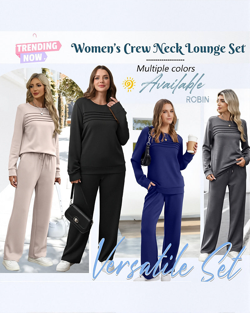 Women's Crewneck Top and Drawstring Pants Set