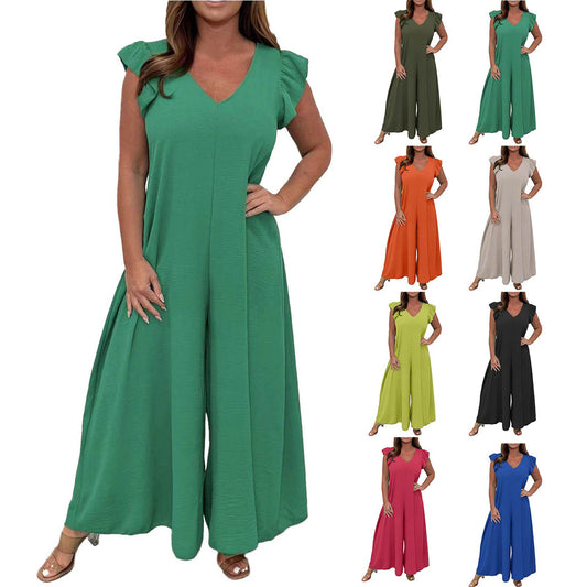 Jumpsuit mit V-Ausschnitt