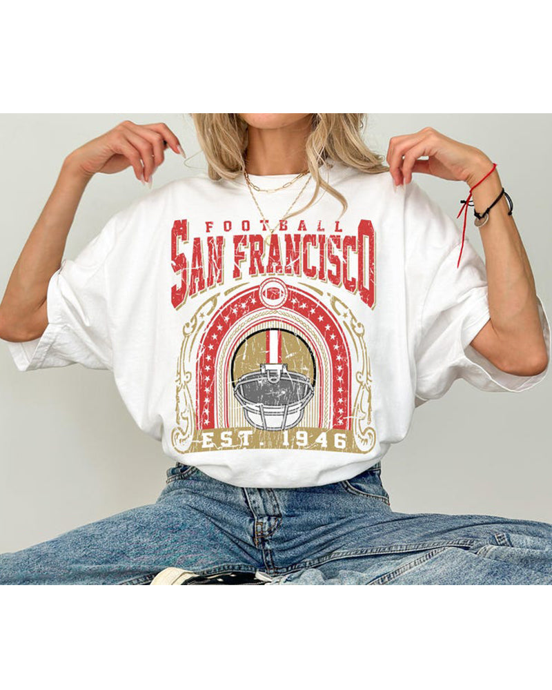 Women's Comfort Colors San Francisco Football T-Shirt 2024 f/w Grinch NFL summer t-shirts