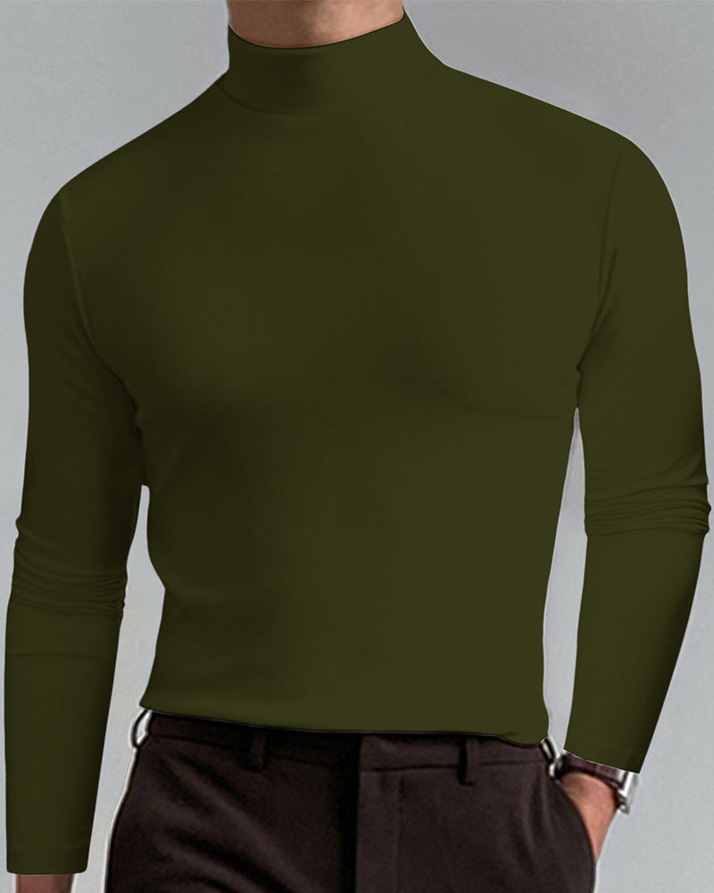 Men's Long-Sleeved Top With Slim Neckline