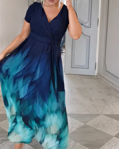 Lässiges Temperament-Kleid mit Farbverlauf