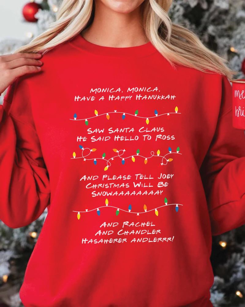 Women's Friends Inspired Holiday Crewneck Sweatshirt 2024 f/w christmas hoodies & sweatshirts women's christmas