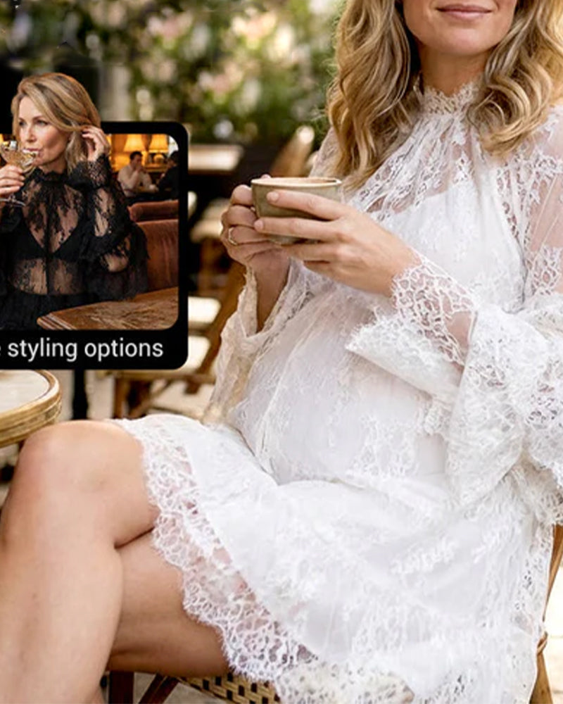 Elegant Hollow-Out Lace Dress