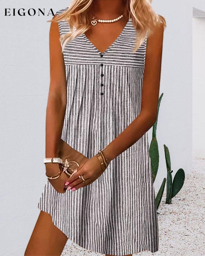 Striped print sleeveless dress 23BF Casual Dresses Clothes Dresses Summer