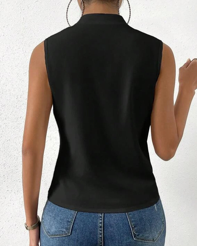 Top senza maniche con scollo a V semplice