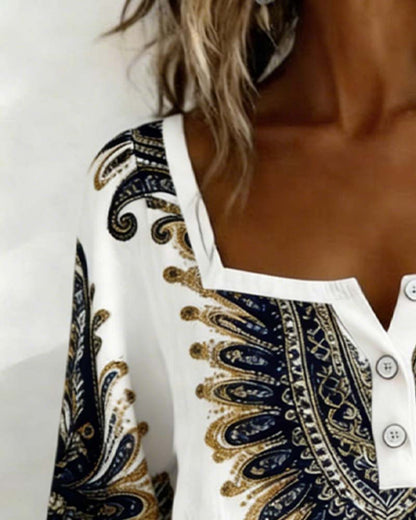 Bohemian Square Neck Blouse