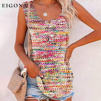 Casual Colourful Tank Top Multicolor best Best Sellings clothes Plus Size Sale tops Topseller