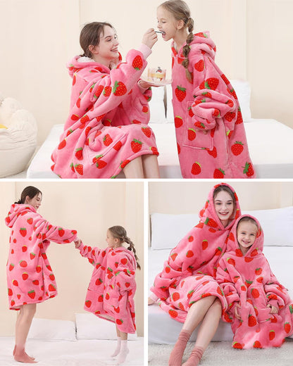 Strawberry print loose blanket hoodie 2024 F/W Blanket Hoodies