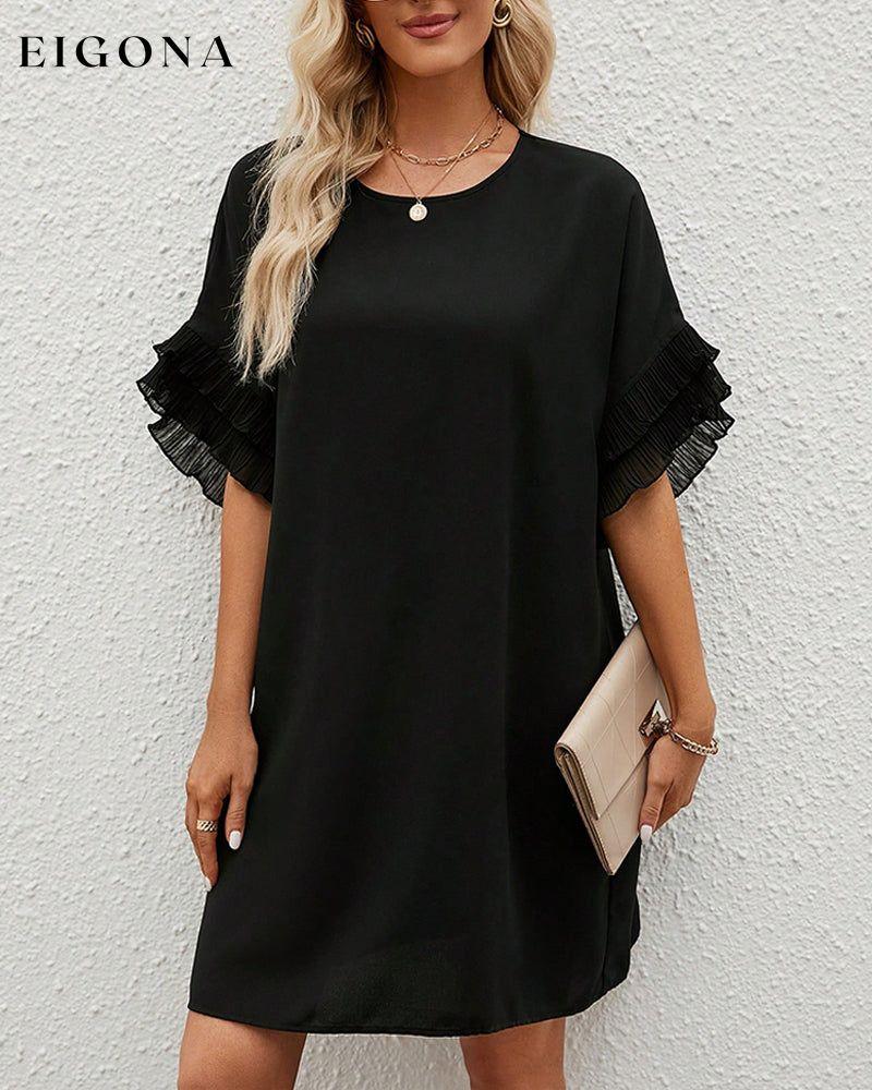 Solid color half sleeve elegant dress 23BF Casual Dresses Clothes Dresses Spring Summer