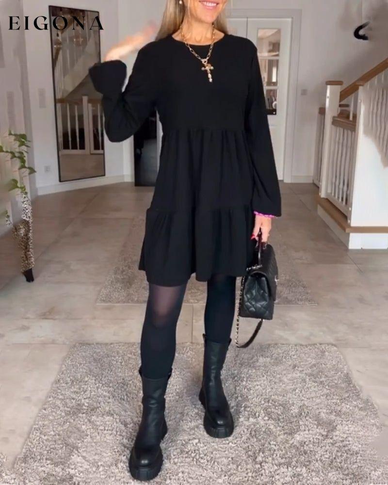 Simple solid color long sleeve dress 2023 F/W 23BF Casual Dresses Clothes Dresses Spring