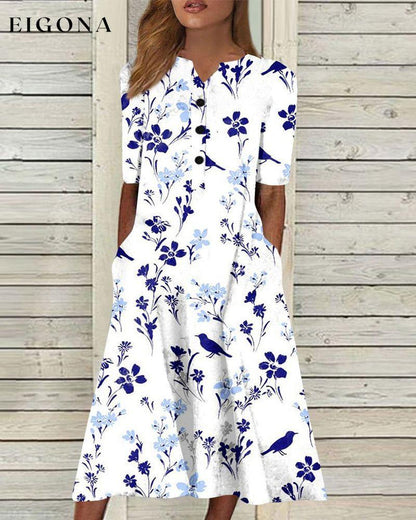 Floral print pocket dress White 23BF Casual Dresses Clothes Dresses Spring Summer