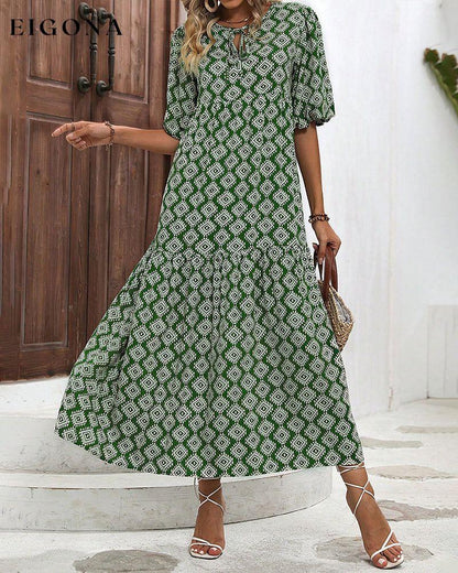 Vintage geometric print long dress 23BF Casual Dresses Clothes Dresses SALE Spring Summer