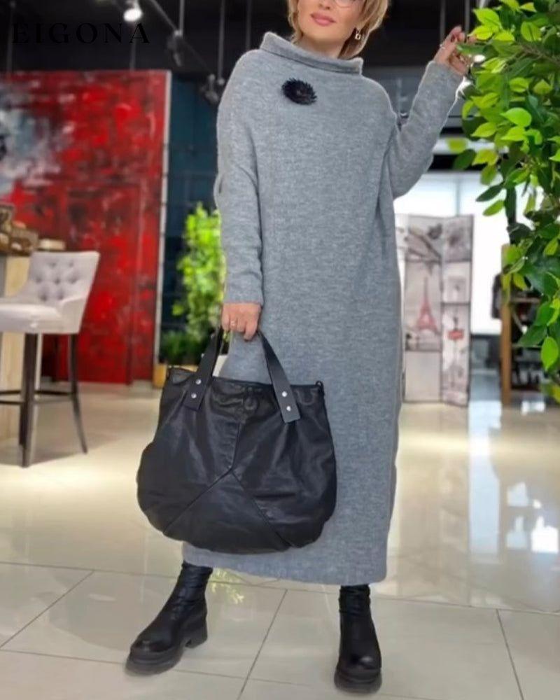 Turtleneck Long Sleeve Loose Dress 2023 f/w 23BF casual dresses Clothes Dresses