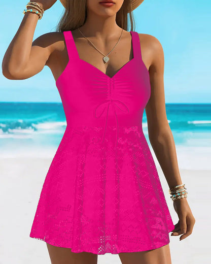 Premium Neckholder-Badeanzug aus Spitze