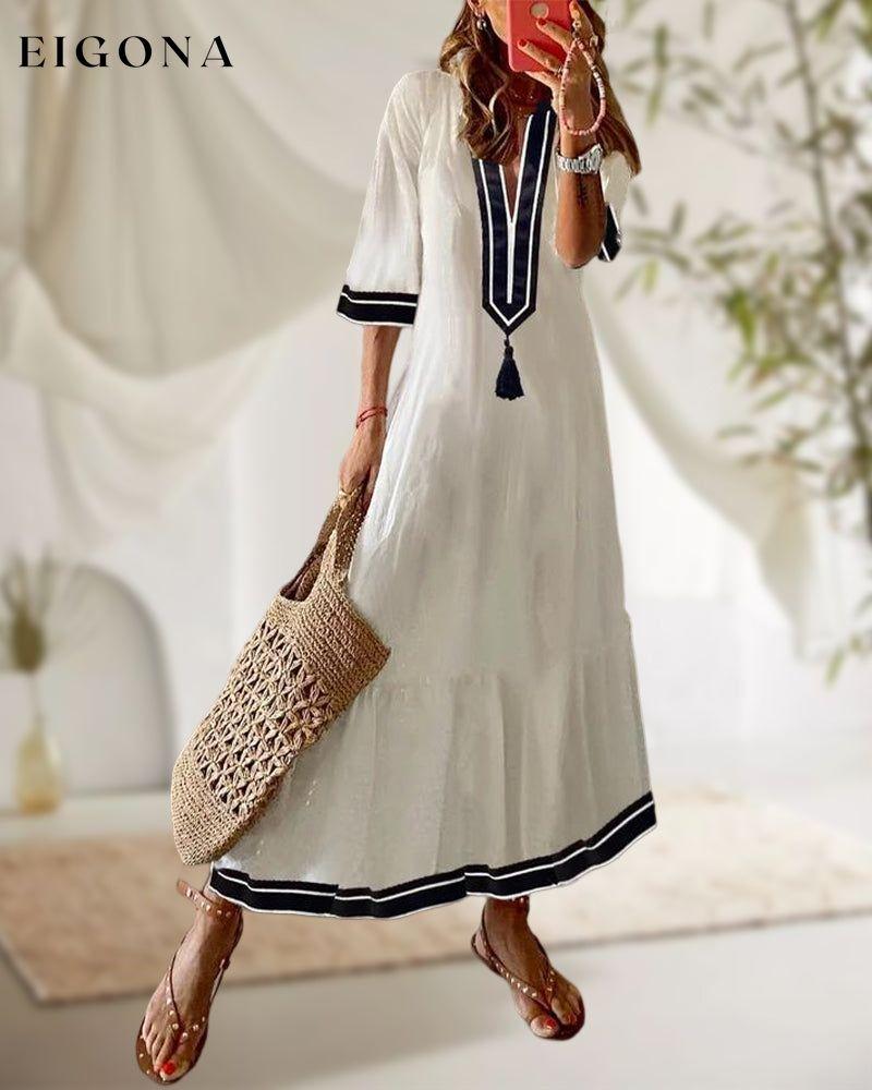 Sailor Blue White Tassel Dress Casual Dresses Clothes Dresses SALE Spring Summer