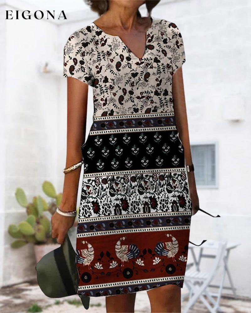 Color block print v-neck dress 23BF Casual Dresses Clothes Dresses Spring Summer