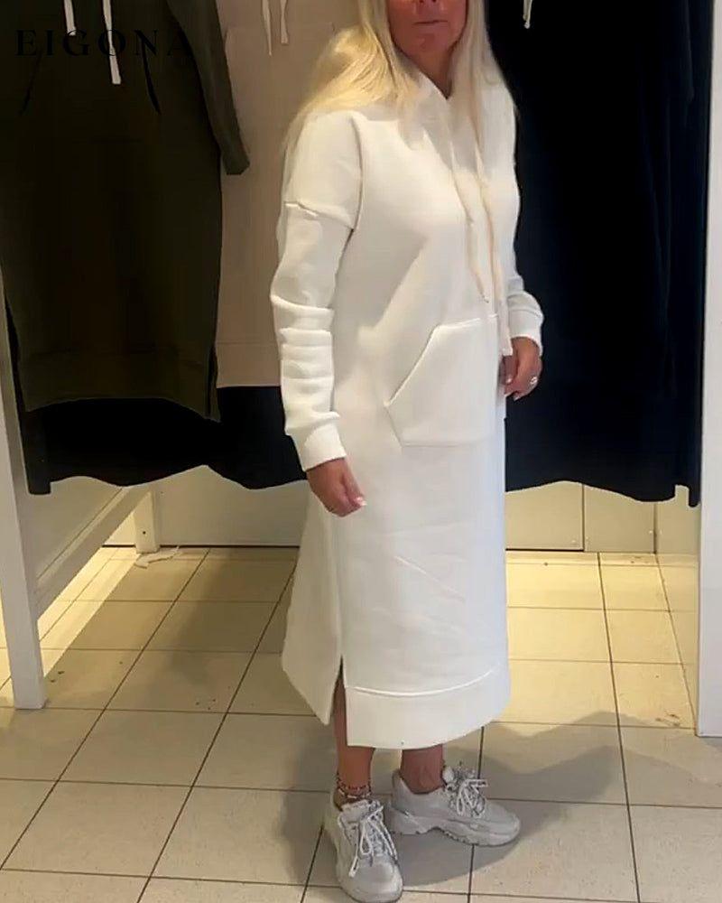 Casual white hooded dress 2023 f/w 23BF casual dresses Clothes Dresses spring