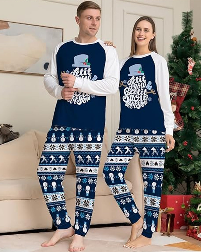 Christmas printed casual family Pajama Sets 2024 f/w christmas matching family outfits two-piece sets