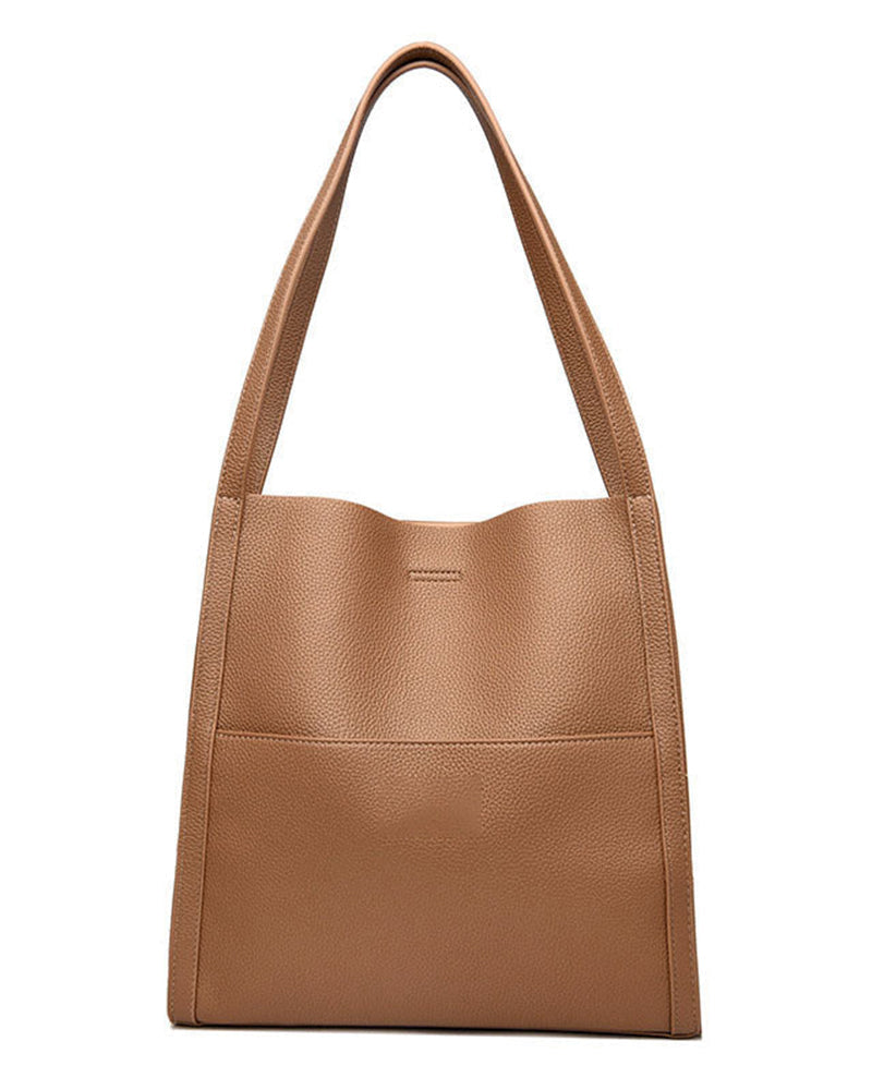 Solid color simple shoulder bag