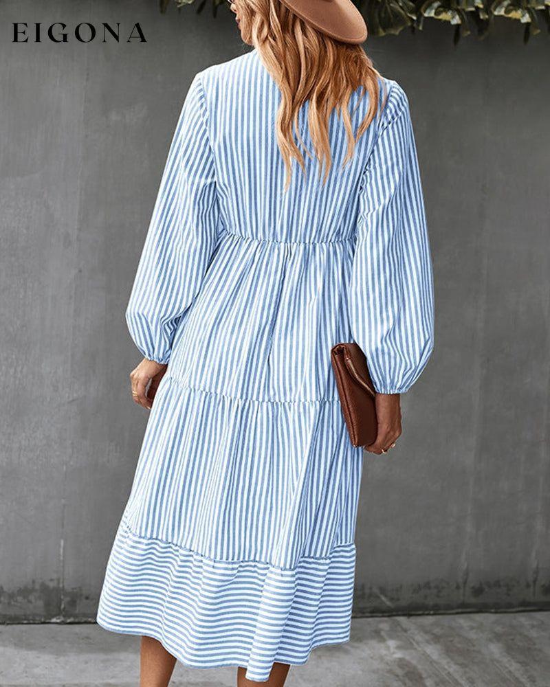 Striped print long-sleeve dress 23BF Casual Dresses Clothes Dresses SALE Spring Summer