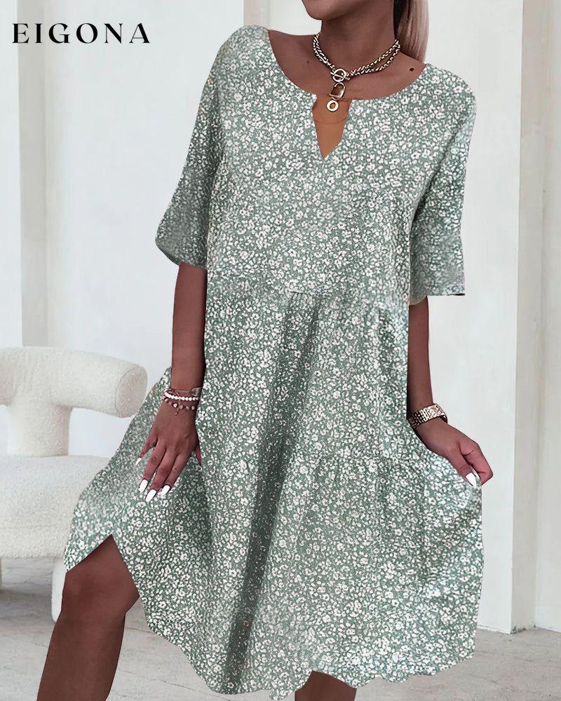 Floral Print Half Sleeve Dress 23BF Casual Dresses Clothes Dresses Spring Summer