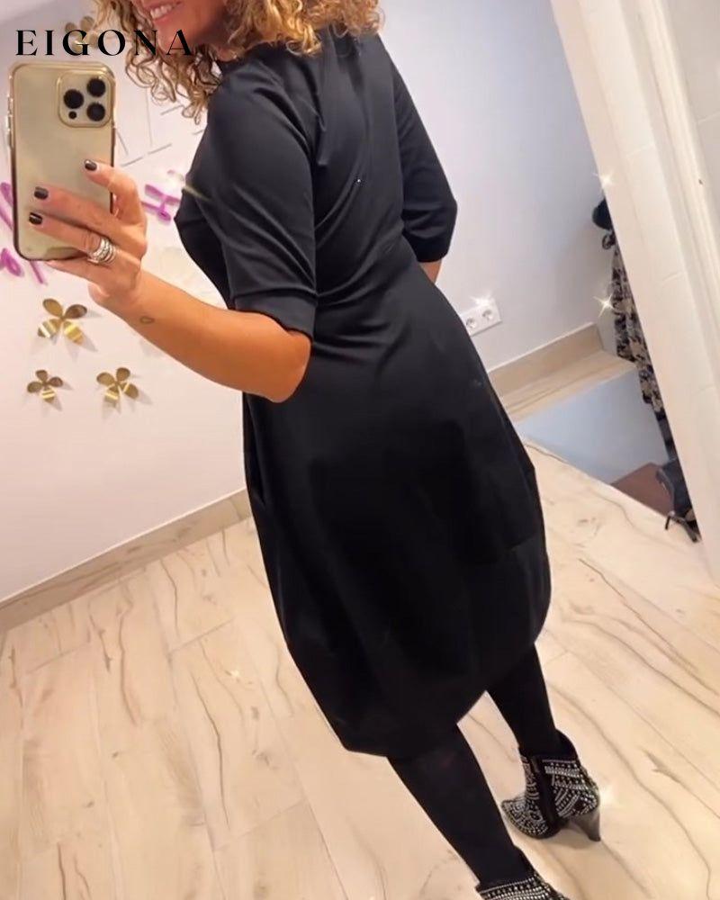 Solid Color Pocket dress 2023 f/w 23BF casual dresses Clothes Dresses spring